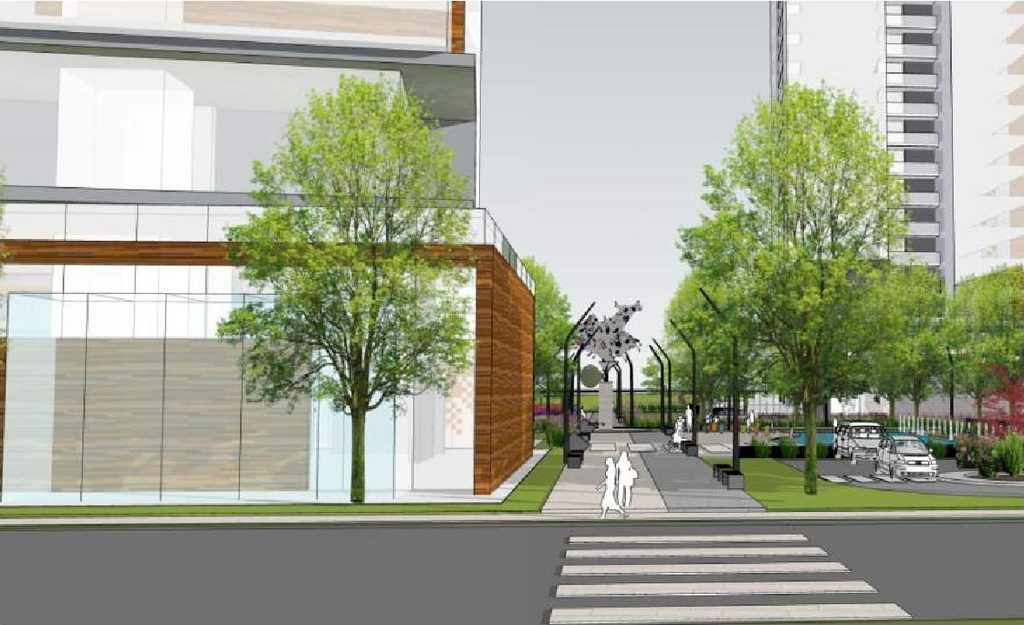 Rendering of building from page 5 of the file '2023-12-21 - Urban Design Review Drawing Package - D01-01-22-0004'