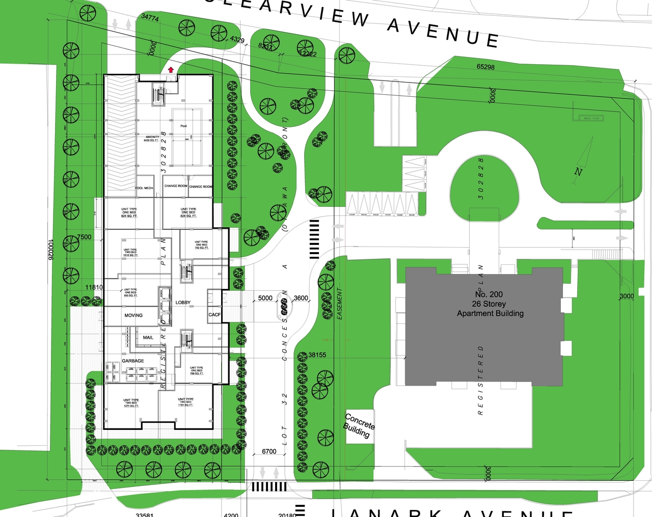 Construction site plan for project from page 1 of the file '2023-06-27 - Floor Plans - D01-01-22-0012'