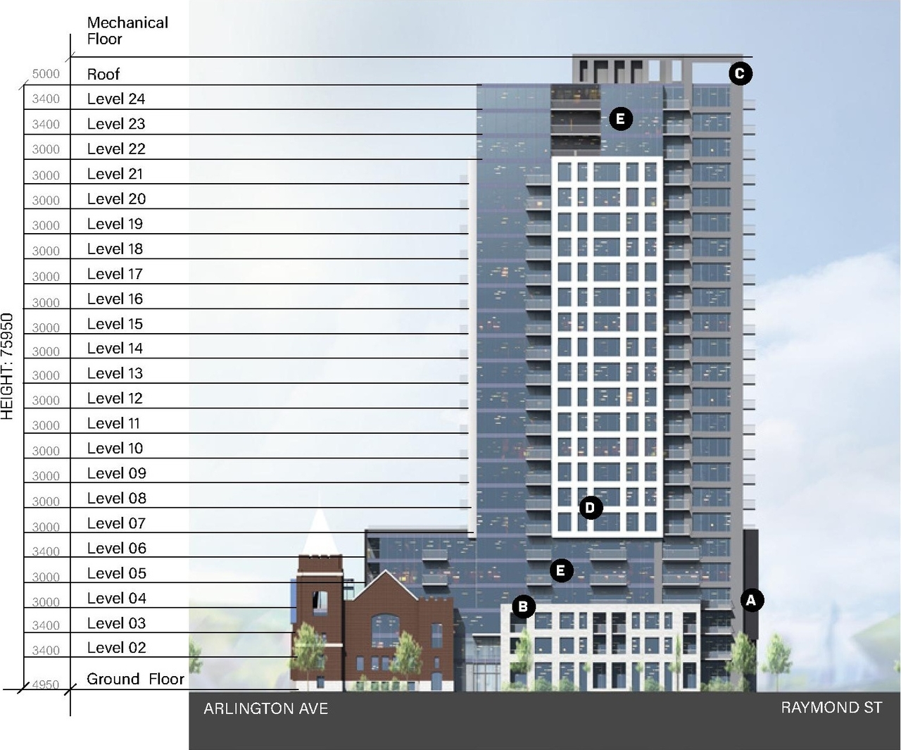 Rendering of building from page 58 of the file '2023-06-07 - Design Brief and Architectural Brochure - D01-01-23-0004'