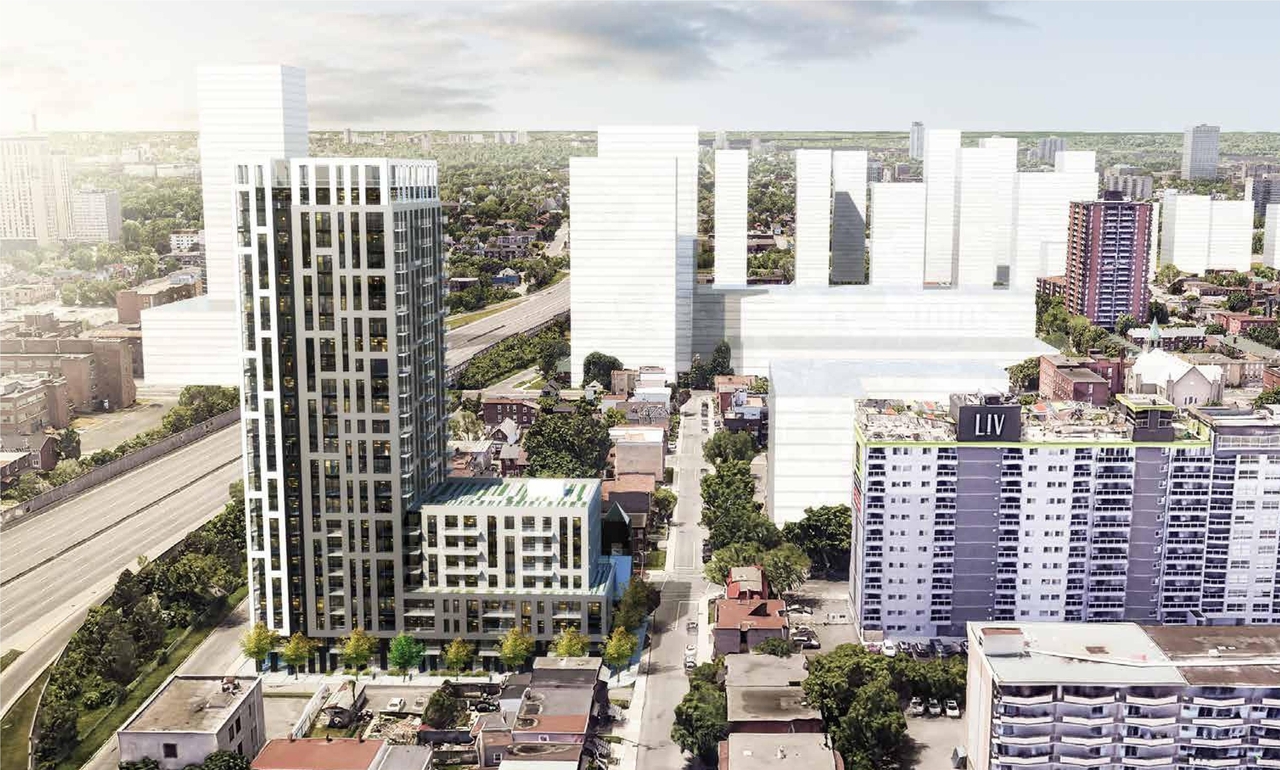 Rendering of building from page 32 of the file '2023-05-03 - Design Brief - D01-01-23-0004'