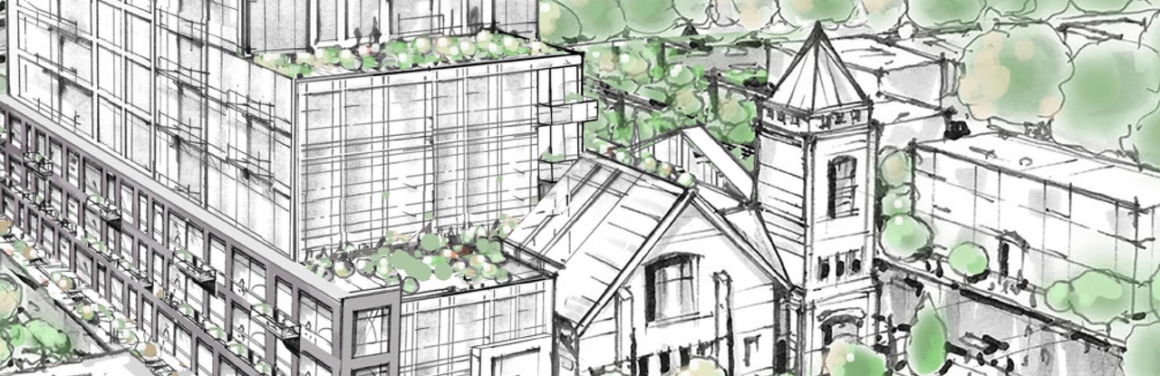 Rendering of building from page 25 of the file '2023-09-18 - Architectural Design Brief - D01-01-23-0004'