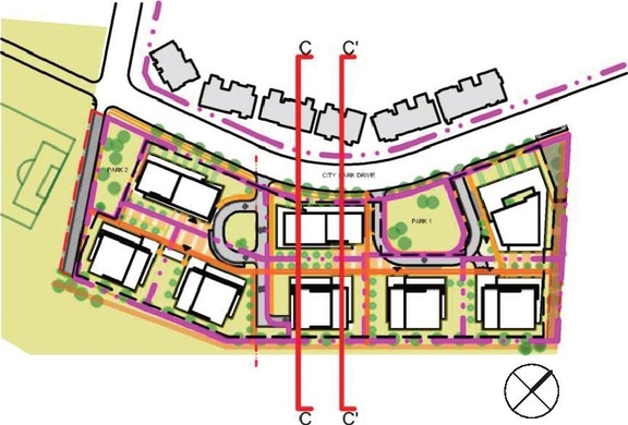 Construction site plan for project from page 37 of the file '2023-11-24 - Design Brief - D01-01-23-0005'