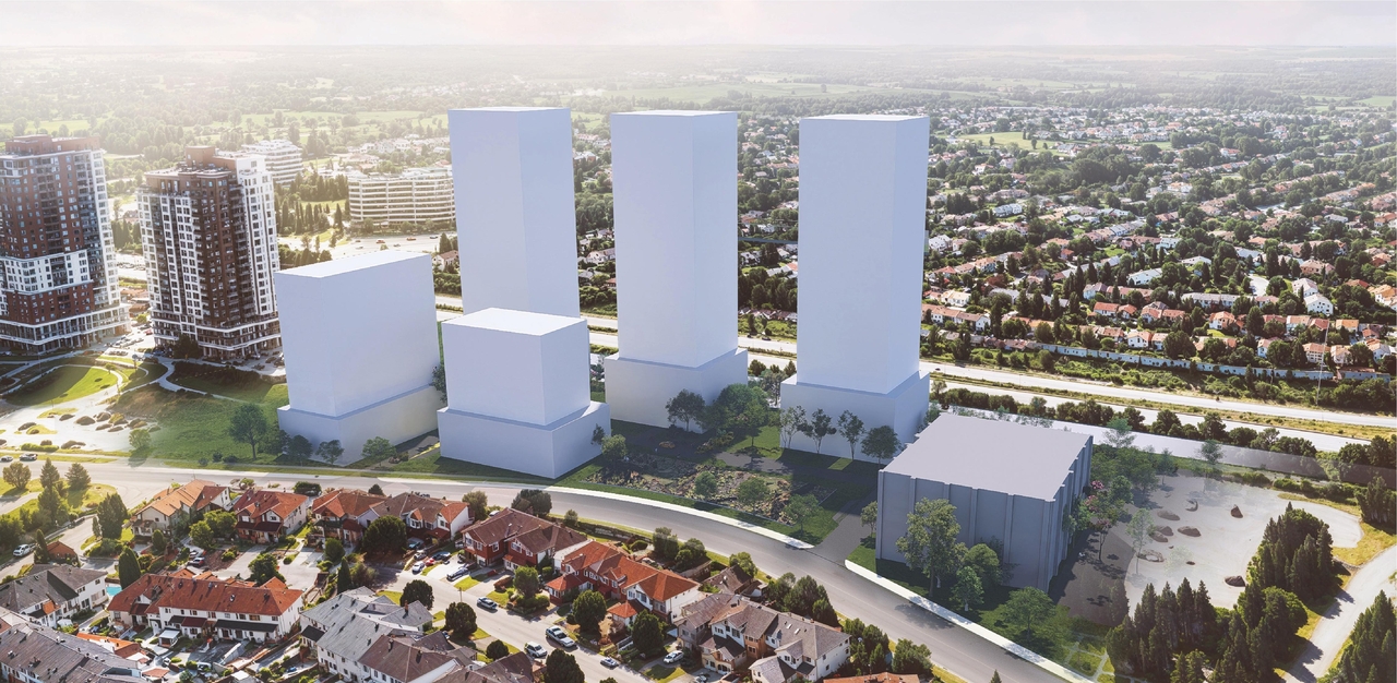 Rendering of building from page 34 of the file '2025-06-23 - Design Brief - D01-01-23-0005 and D02-02-23-0033'