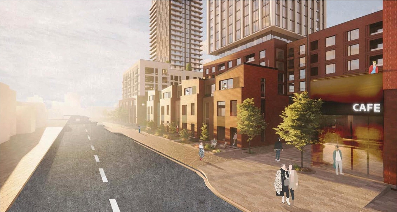 Rendering of building from page 4 of the file '2023-05-29 - Design Brief - D01-01-23-0008'