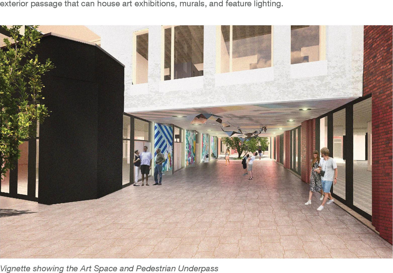 Rendering of building from page 11 of the file '2024-03-21 - Design Brief - D01-01-23-0008'