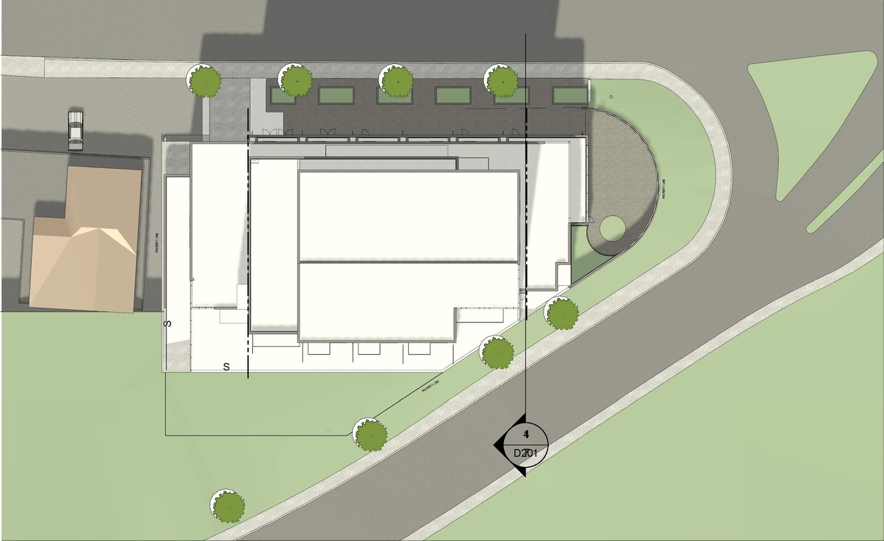 Construction site plan for project from page 7 of the file '2023-06-16 - Context, Site, Floor, Elevation, Sections, 3D Views, Sunshade,Plans - D01-01-23-0010'