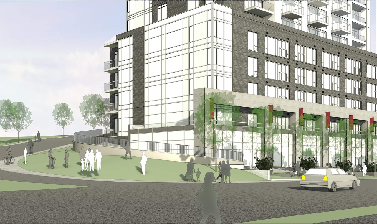 Rendering of building from page 9 of the file '2023-06-16 - Context, Site, Floor, Elevation, Sections, 3D Views, Sunshade,Plans - D01-01-23-0010'
