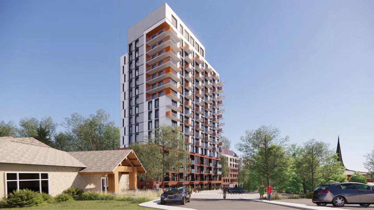 Rendering of building from page 6 of the file '2024-06-21 - Design Brief - D01-01-23-0014'