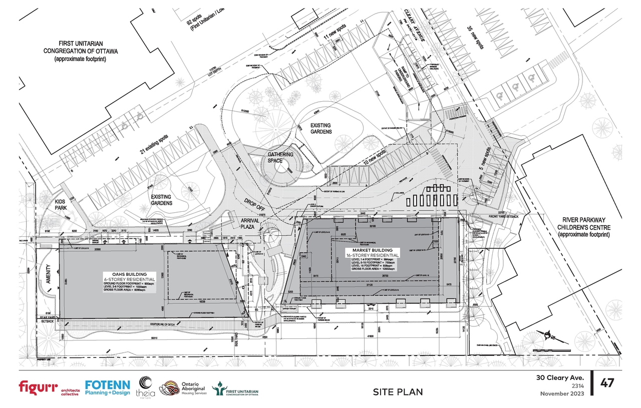 Construction site plan for project from page 47 of the file '2023-11-24 - Design Brief - D01-01-23-0014'