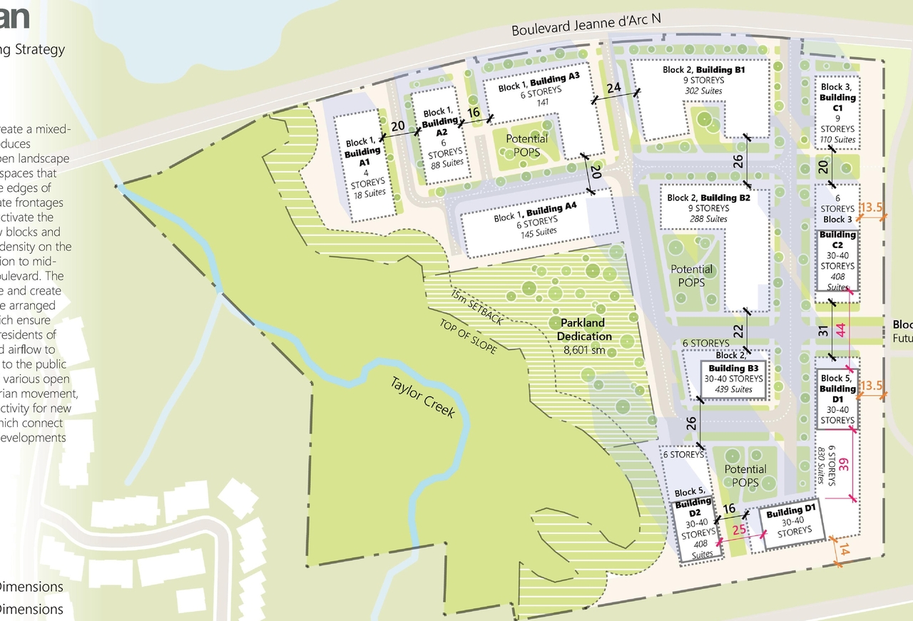 Construction site plan for project from page 6 of the file '2023-12-28 - Petrie Landing III Design Brief - D01-01-23-0018'