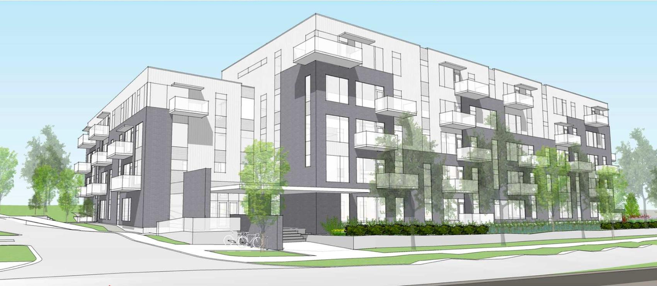 Rendering of building from page 1 of the file '2024-02-20 - Planning Rationale and Design Brief - D01-01-24-0006'