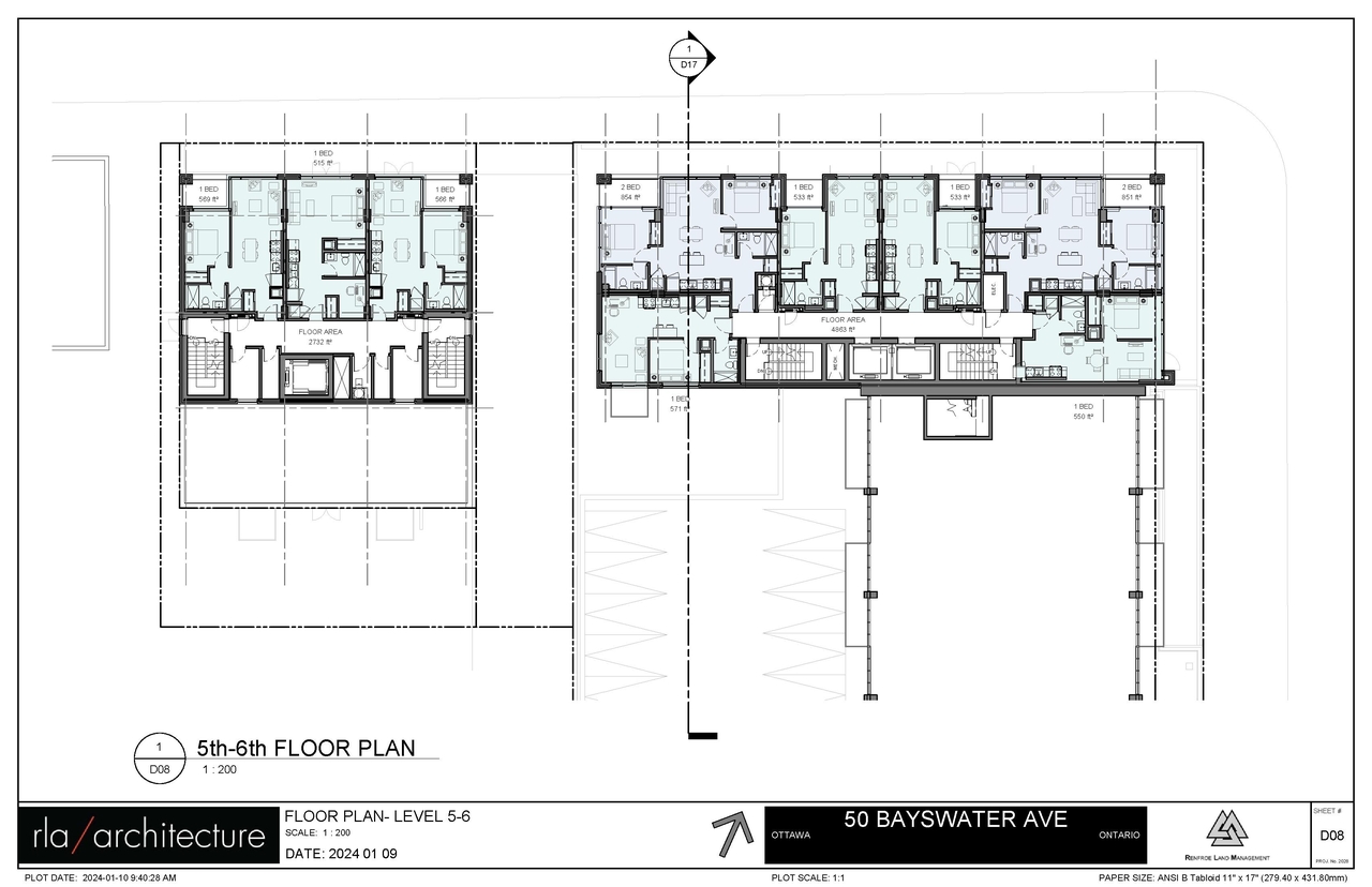 Floor plan for project from page 22 of the file '2024-08-09 - Urban Design Review Panel Report - D01-01-24-0016'