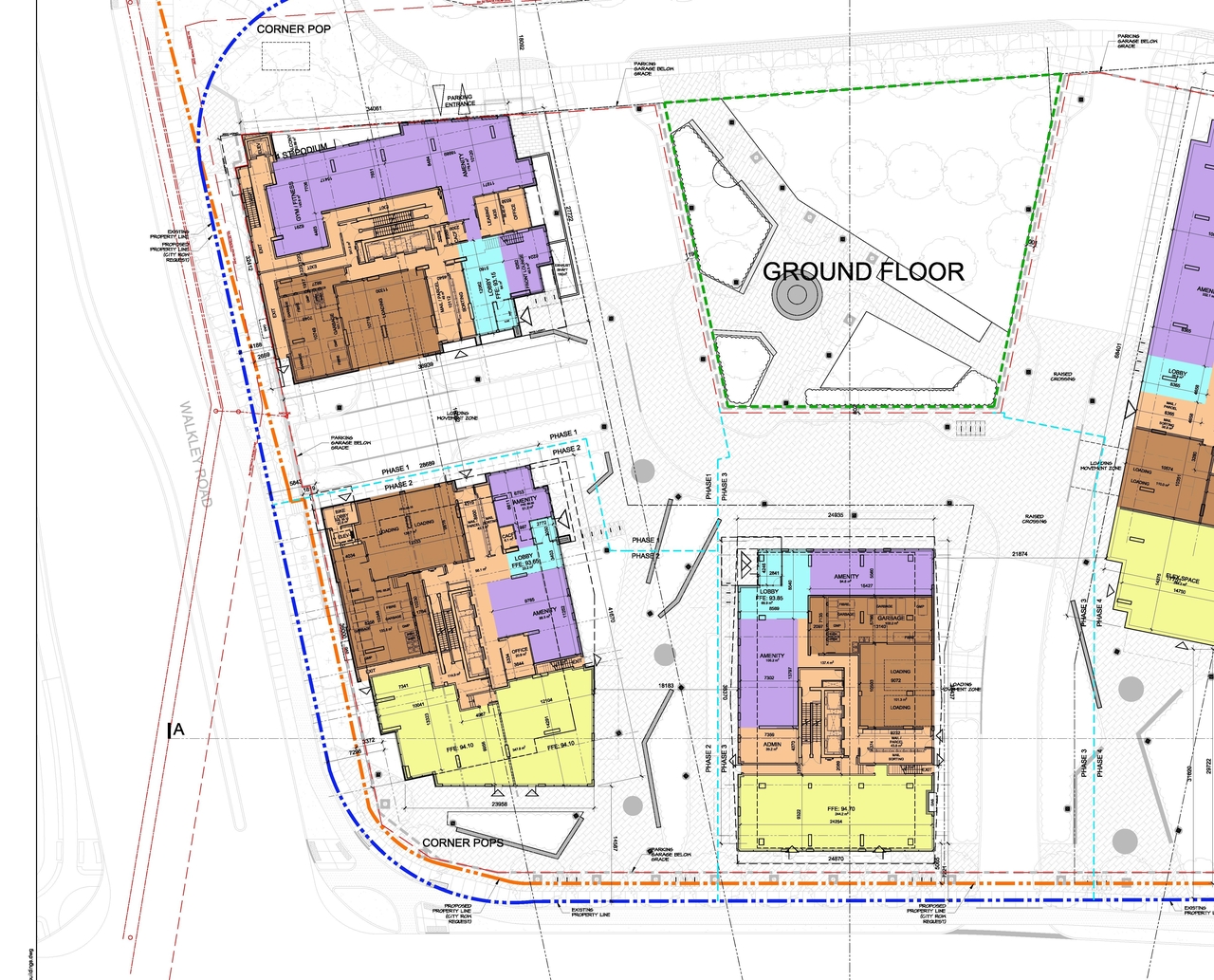 Construction site plan for project from page 1 of the file '2026-03-02 - Ground and Second Floor Plans - D01-01-24-0021 & D02-02-24-0060'