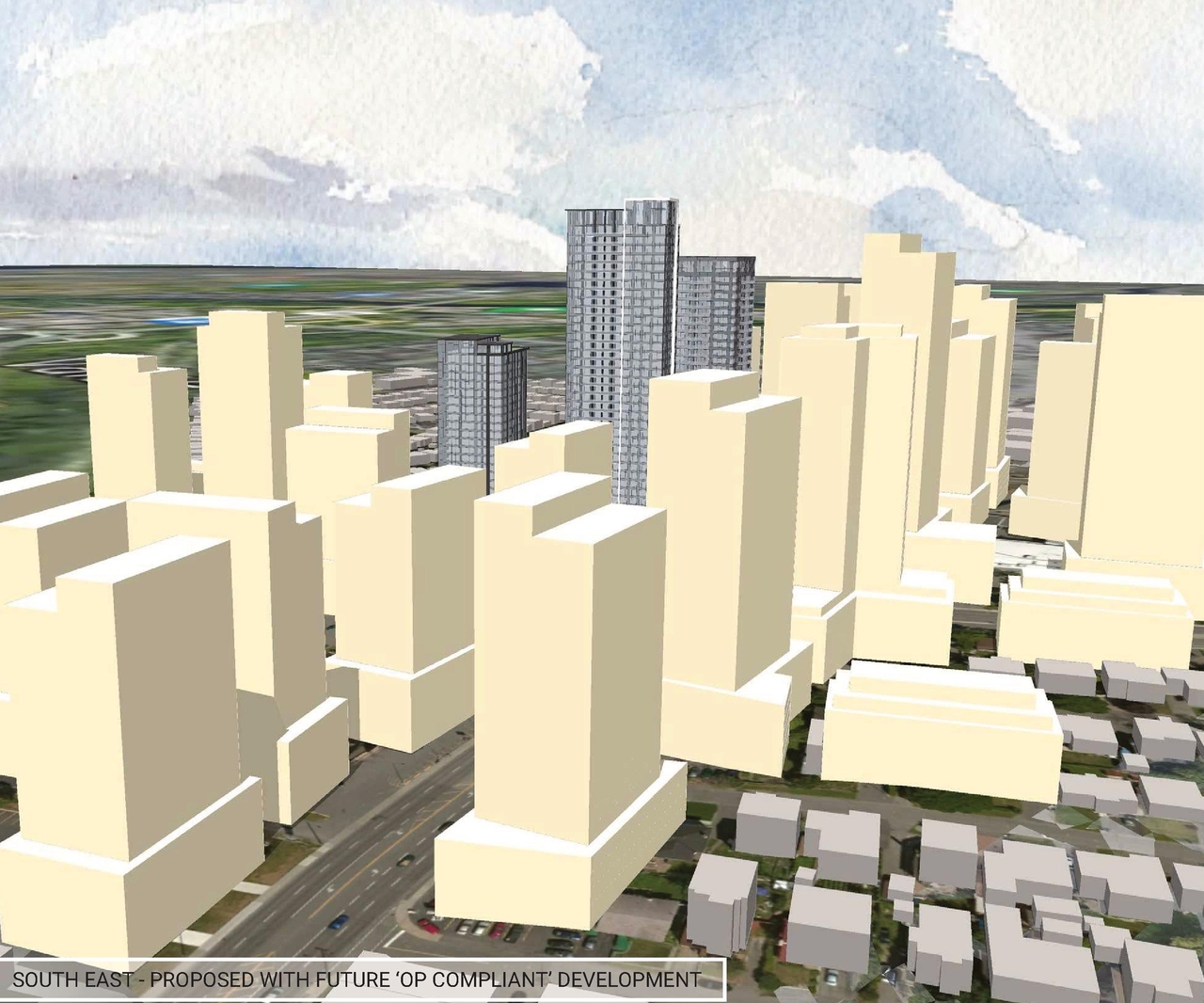 Rendering of building from page 38 of the file '2025-04-04 - Revised Design Brief - D01-01-24-0021'