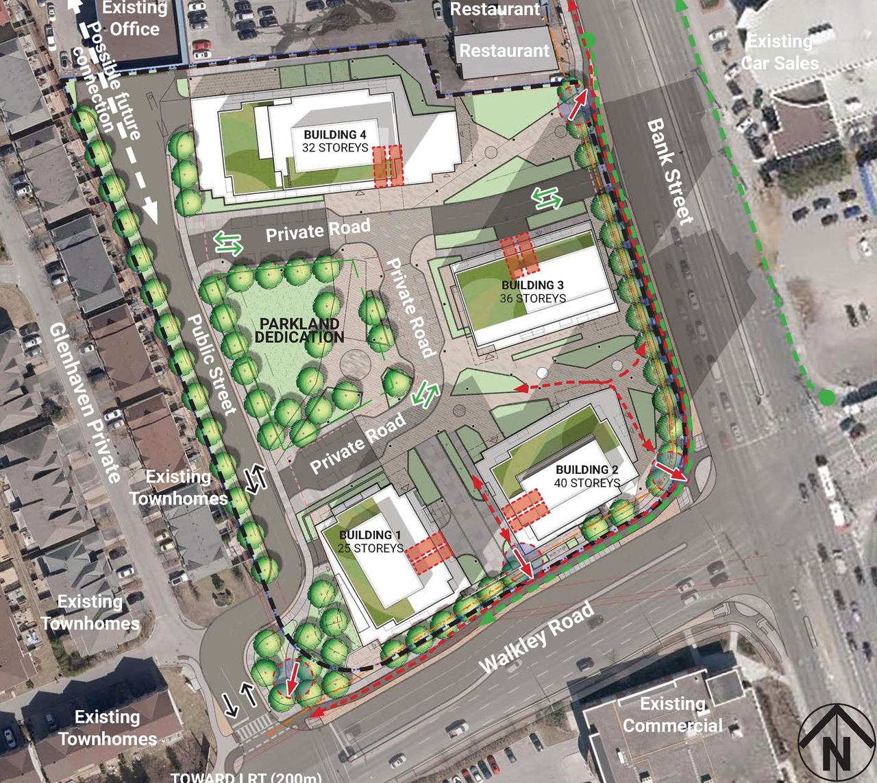 Construction site plan for project from page 4 of the file '2026-03-02 - Urban Design Brief - D01-01-24-0021 & D02-02-24-0060'