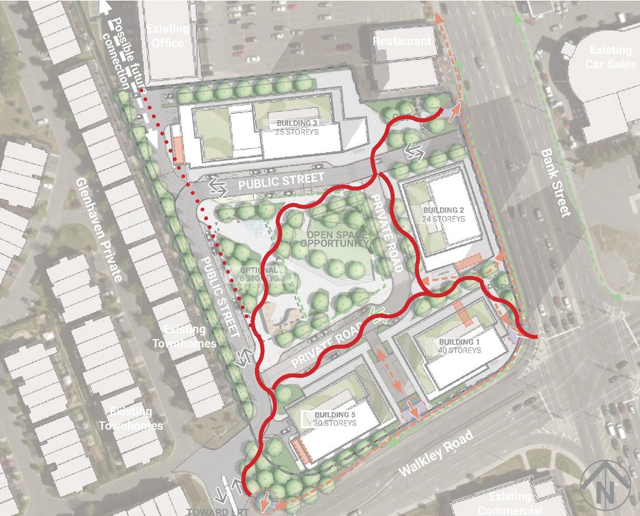 Construction site plan for project from page 38 of the file '2025-04-04 - Urban Design Review Panel Report - D01-01-24-0021'