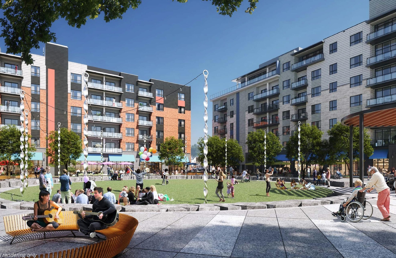 Rendering of building from page 28 of the file '2024-10-21 - Design Brief - D01-01-24-0023'