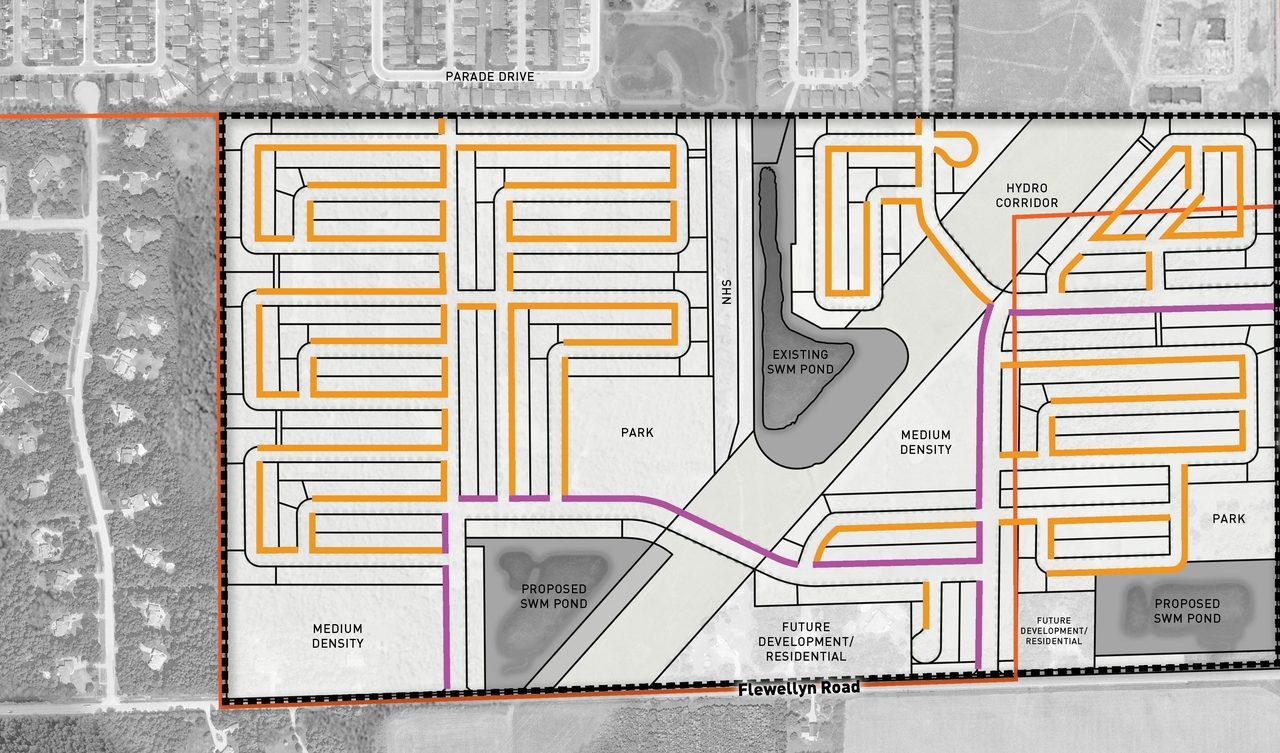 Construction site plan for project from page 33 of the file '2025-04-25 - South Urban Design Brief - D01-01-24-0024'