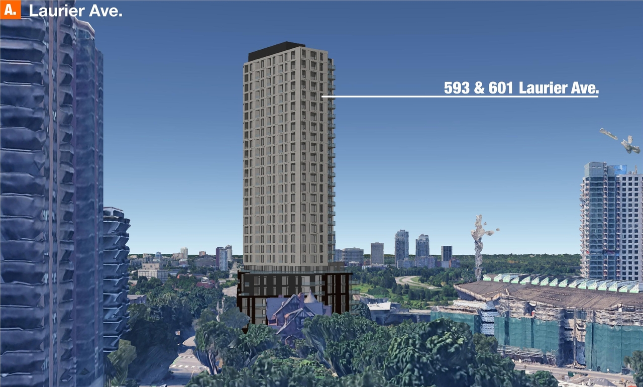 Rendering of building from page 6 of the file '2025-07-16 - Urban View Analysis - D01-01-24-0026'