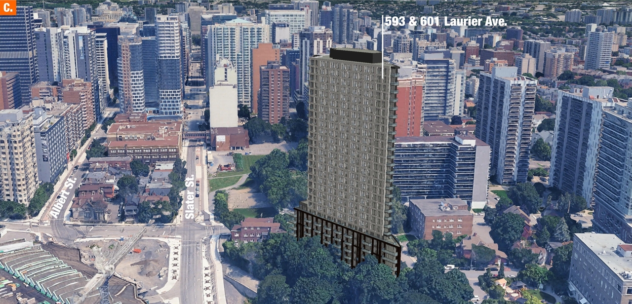Rendering of building from page 6 of the file '2025-07-16 - Urban View Analysis - D01-01-24-0026'