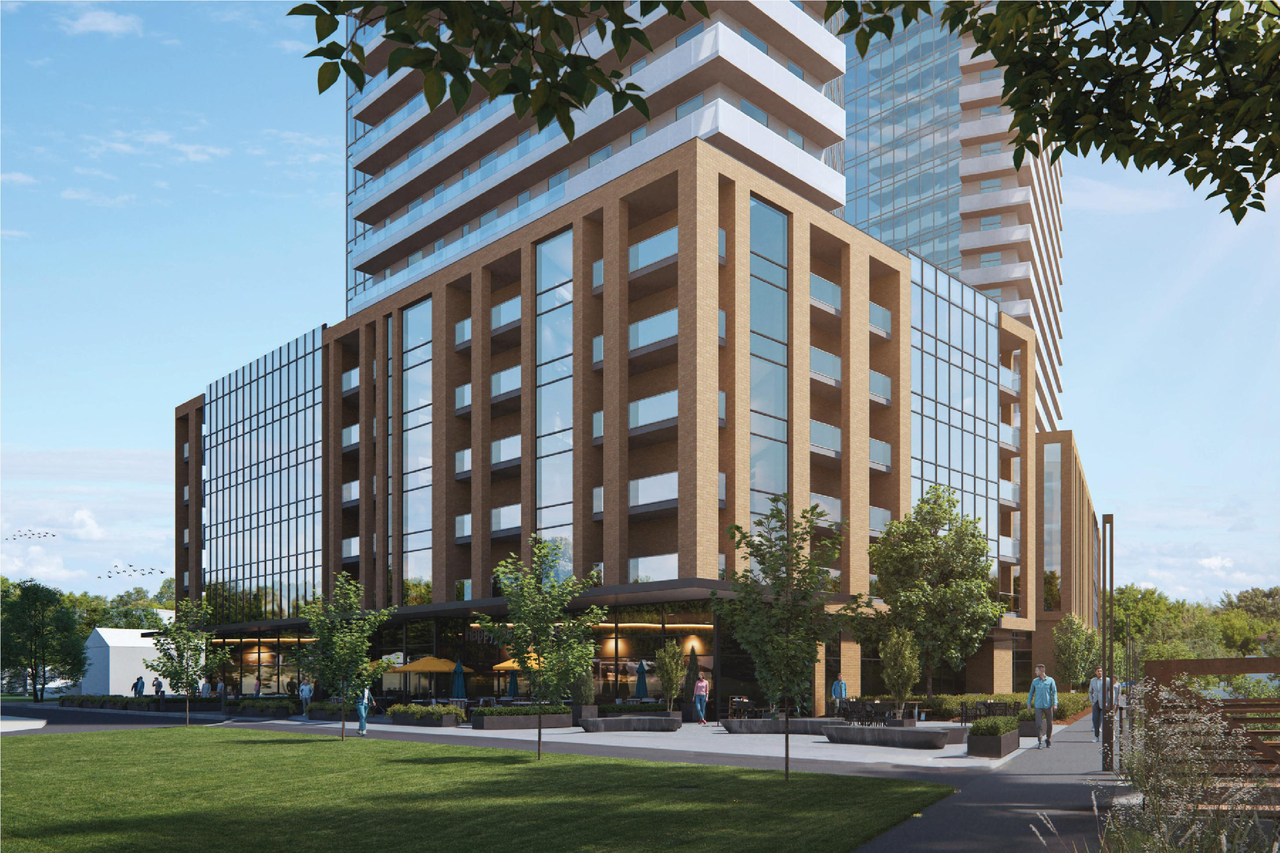 Rendering of building from page 31 of the file '2026-07-29 - Signed Urban Design Brief - D01-01-24-0027'