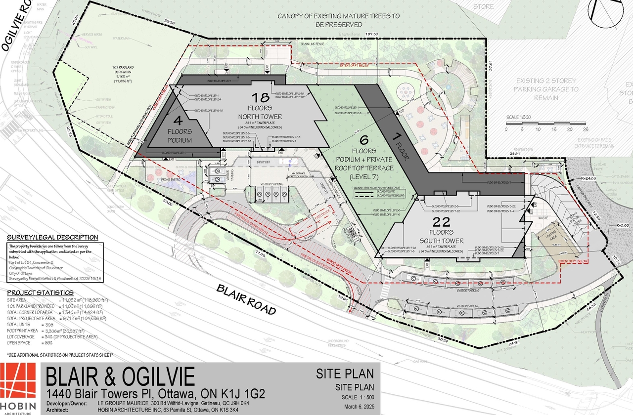 Construction site plan for project from page 44 of the file '2025-03-20 - Urban Design Brief - D01-01-24-0028'