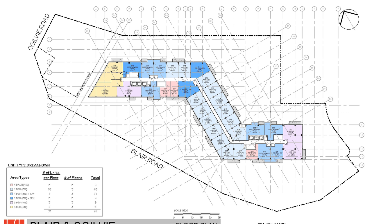 Floor plan for project from page 48 of the file '2025-03-20 - Urban Design Brief - D01-01-24-0028'