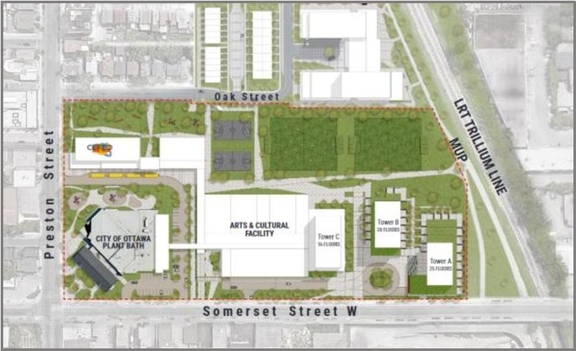 Construction site plan for project from page 51 of the file '2025-03-05 - Urban Design Review Panel Report - D01-01-25-0008'