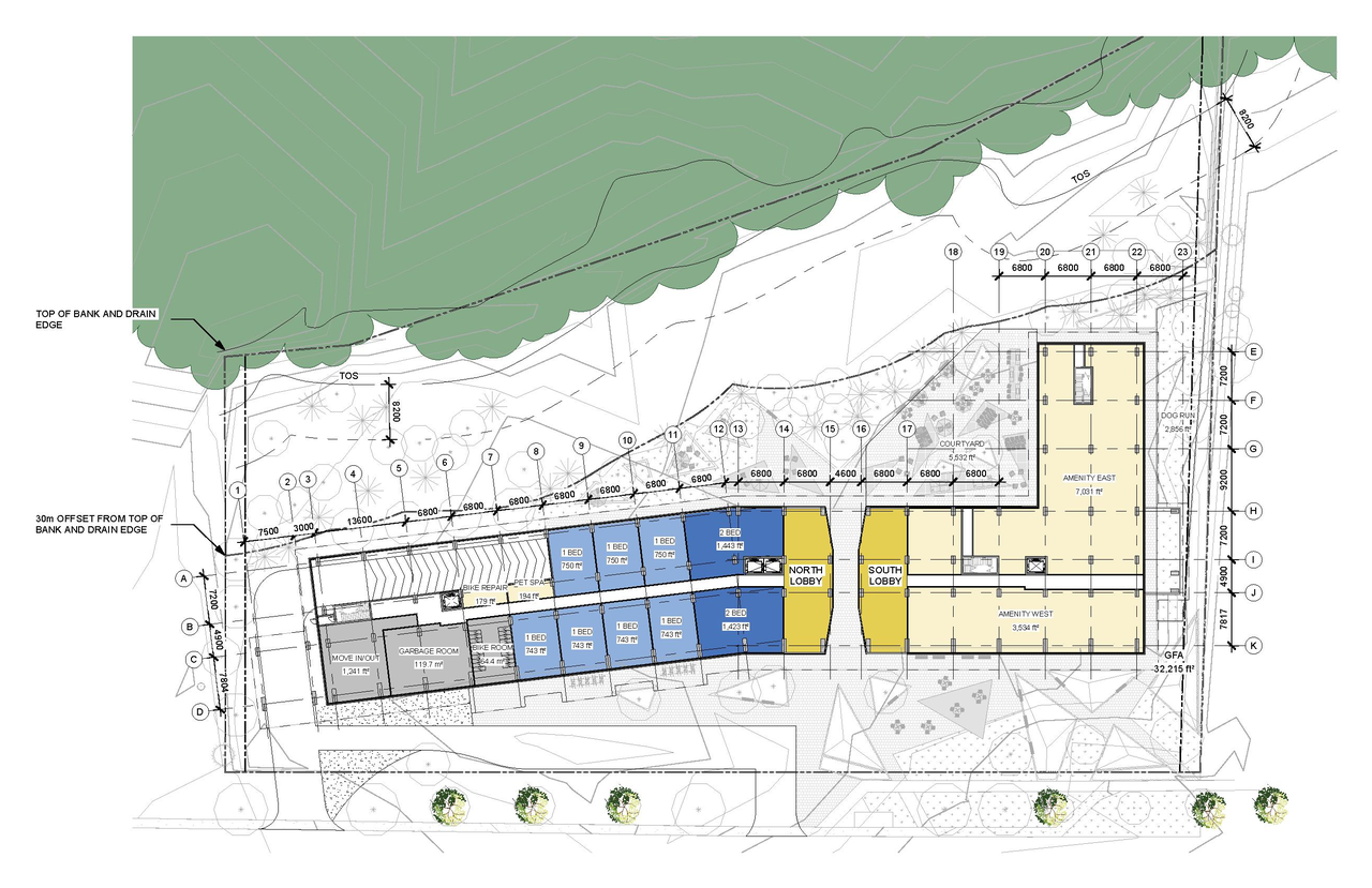 Floor plan for project from page 24 of the file '2025-12-19 - Architectural & Urban Design Brief - D01-01-25-0026 & D02-02-25-0099'