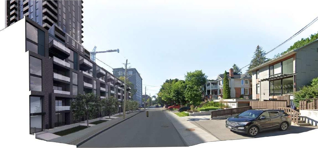 Rendering of building from page 14 of the file '2025-12-24 - Planning Rationale & Urban Design Brief - D01-01-25-0027 & D02-02-25-0103'