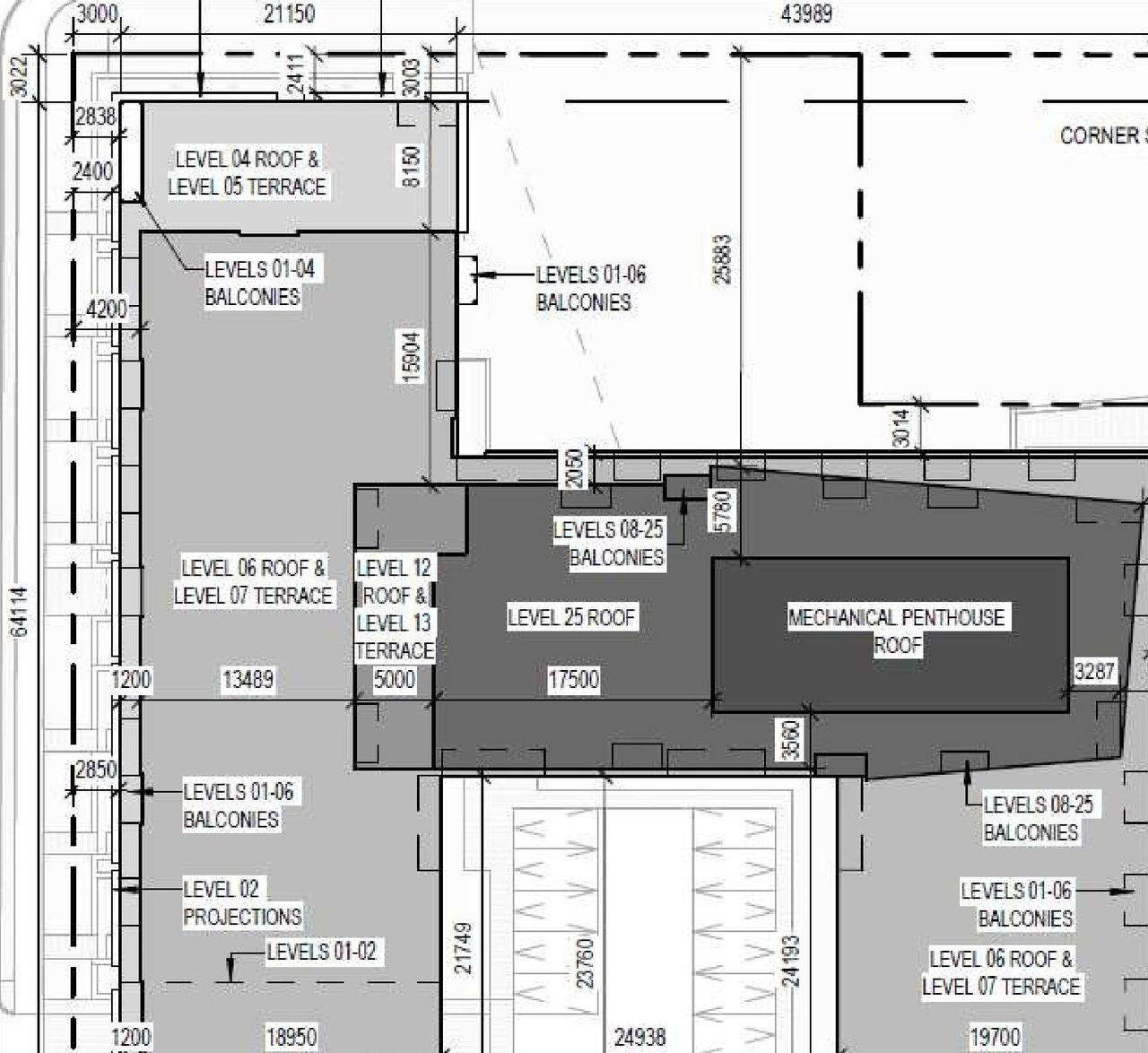 Construction site plan for project from page 44 of the file '2025-12-24 - Planning Rationale & Urban Design Brief - D01-01-25-0027 & D02-02-25-0103'