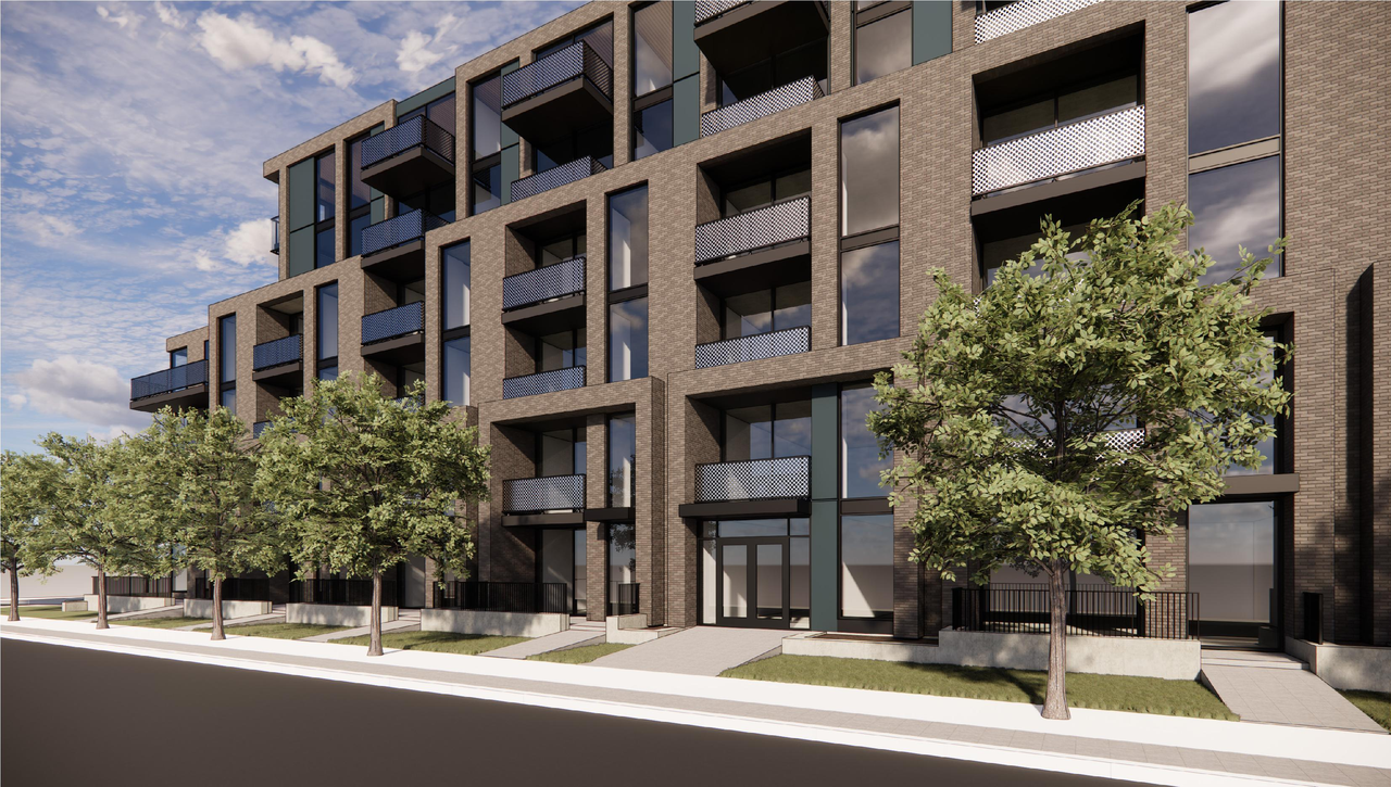 Rendering of building from page 23 of the file '2025-12-24 - Design Brief - D01-01-25-0027 & D02-02-25-0103'