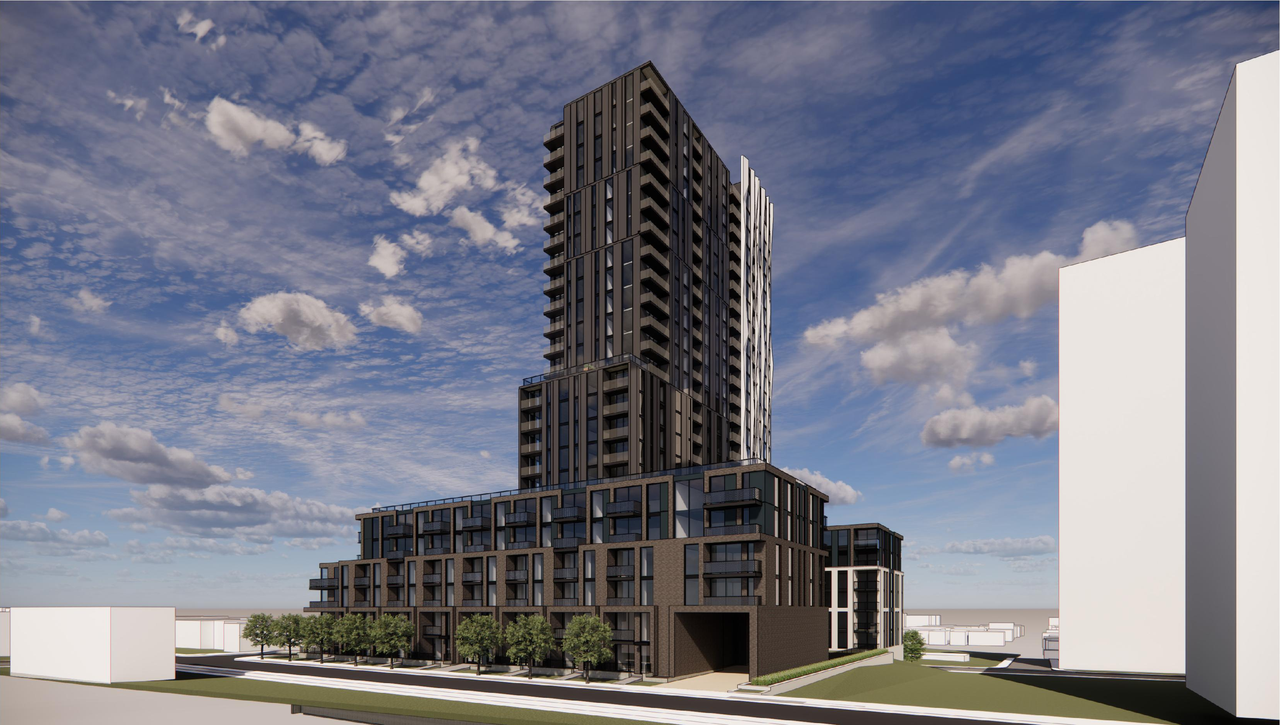 Rendering of building from page 24 of the file '2025-12-24 - Design Brief - D01-01-25-0027 & D02-02-25-0103'
