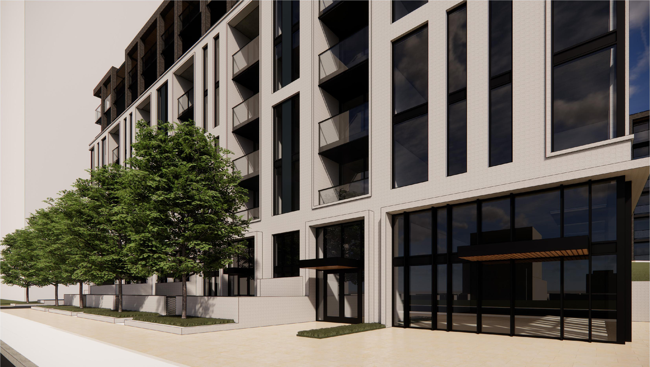 Rendering of building from page 27 of the file '2025-12-24 - Design Brief - D01-01-25-0027 & D02-02-25-0103'