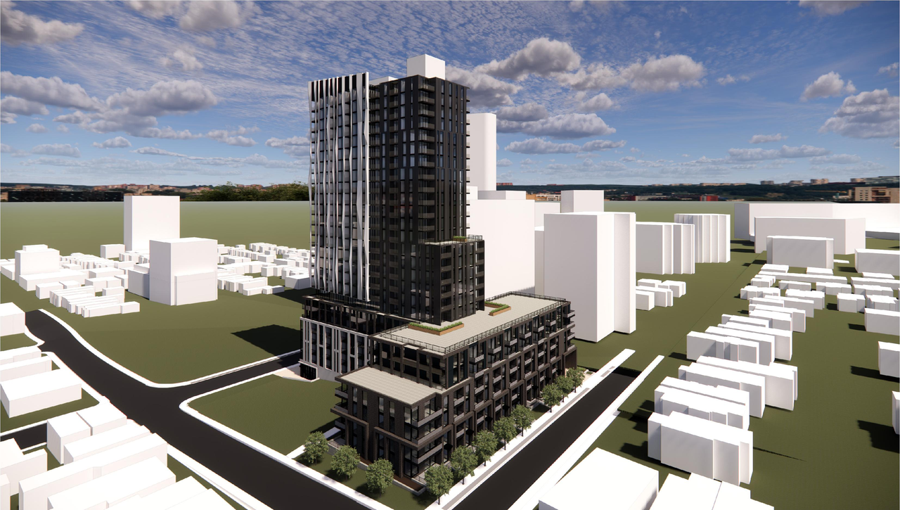 Rendering of building from page 26 of the file '2026-02-27 - UDRP Report - D01-01-25-0027 & D02-02-25-0103'