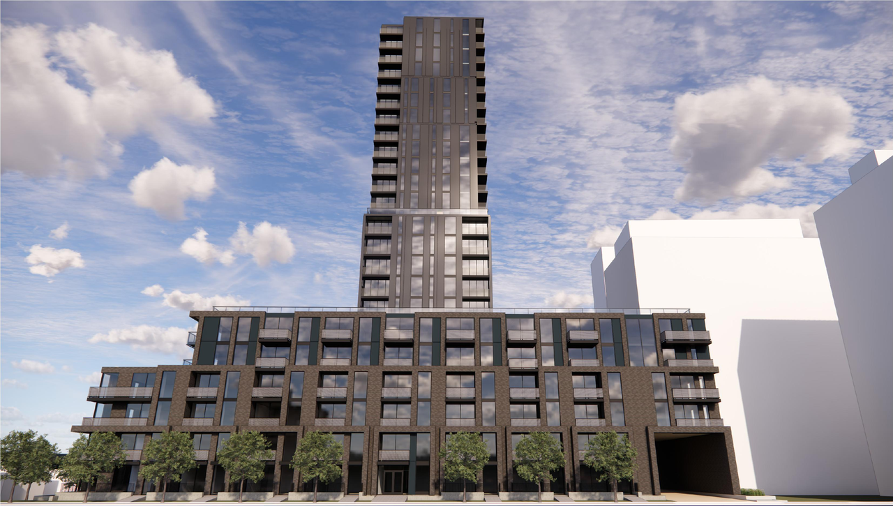Rendering of building from page 31 of the file '2026-02-27 - UDRP Report - D01-01-25-0027 & D02-02-25-0103'