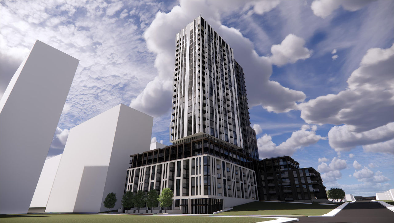 Rendering of building from page 37 of the file '2026-02-27 - UDRP Report - D01-01-25-0027 & D02-02-25-0103'