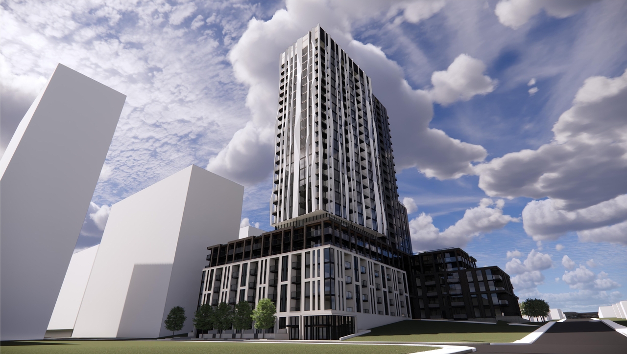 Rendering of building from page 37 of the file '2026-02-27 - UDRP Report - D01-01-25-0027 & D02-02-25-0103'