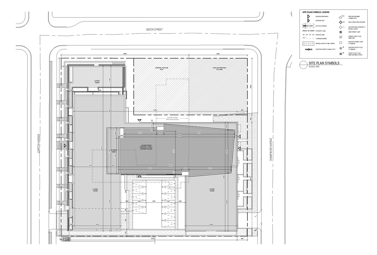 Construction site plan for project from page 40 of the file '2026-02-27 - UDRP Report - D01-01-25-0027 & D02-02-25-0103'