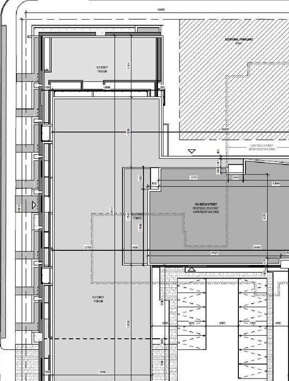 Construction site plan for project from page 66 of the file '2026-02-27 - UDRP Report - D01-01-25-0027 & D02-02-25-0103'