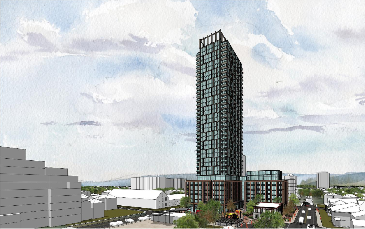 Rendering of building from page 5 of the file '2026-02-04 - Design Brief - D01-01-26-0002 & D02-02-26-0003'