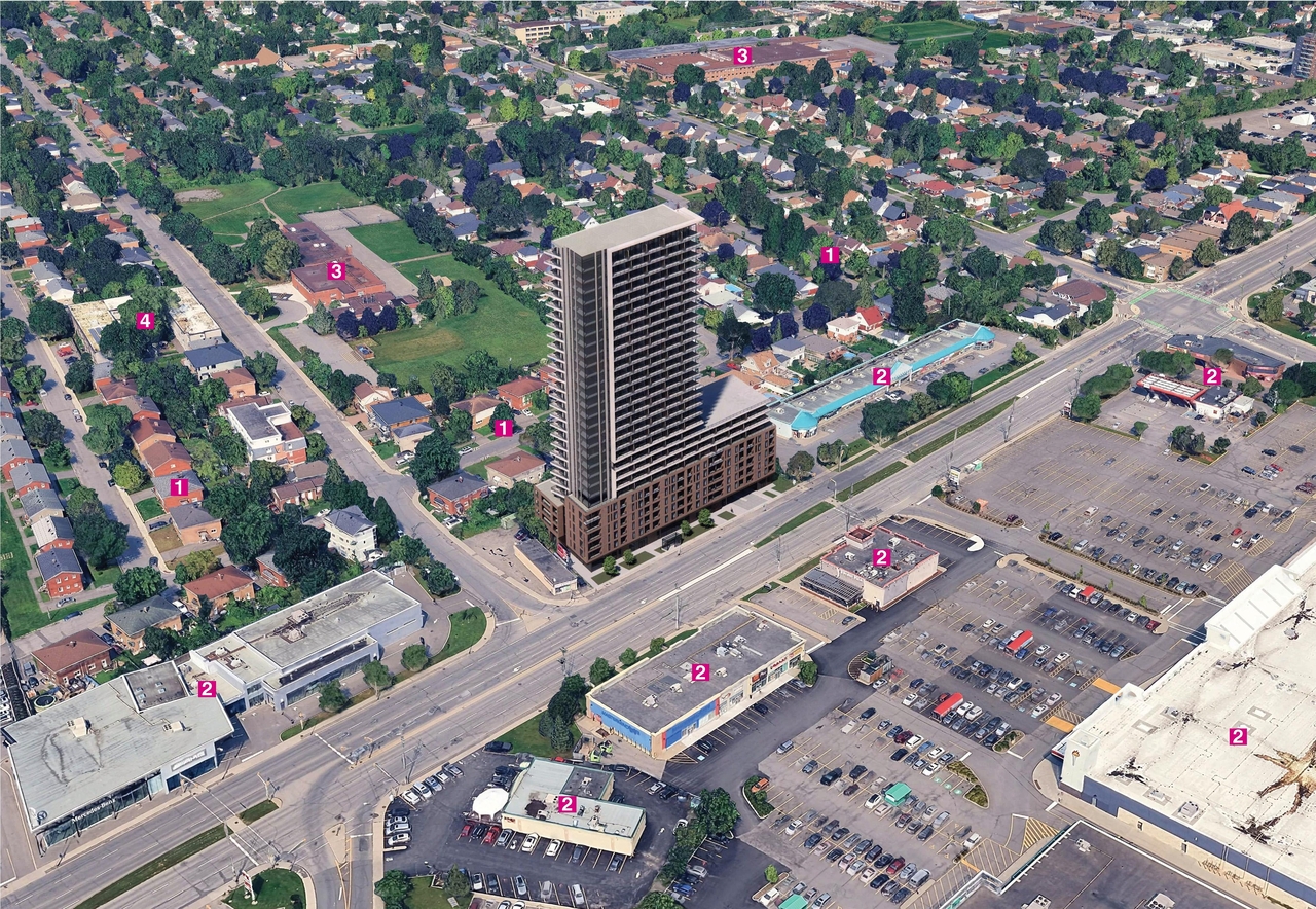 Rendering of building from page 11 of the file '2026-02-13 - Urban Design Brief - D01-01-26-0003 & D02-02-26-0008'