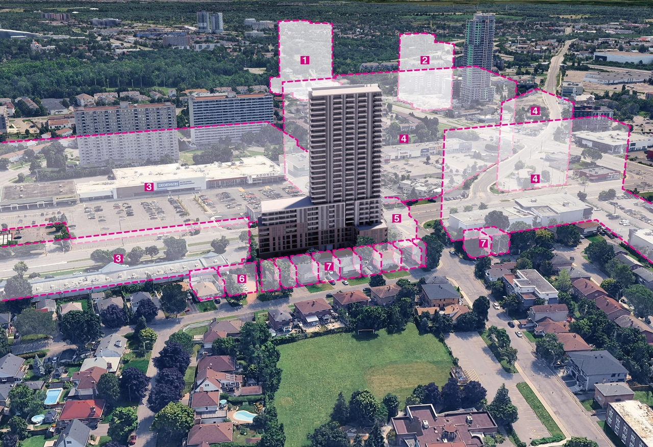 Rendering of building from page 13 of the file '2026-02-13 - Urban Design Brief - D01-01-26-0003 & D02-02-26-0008'