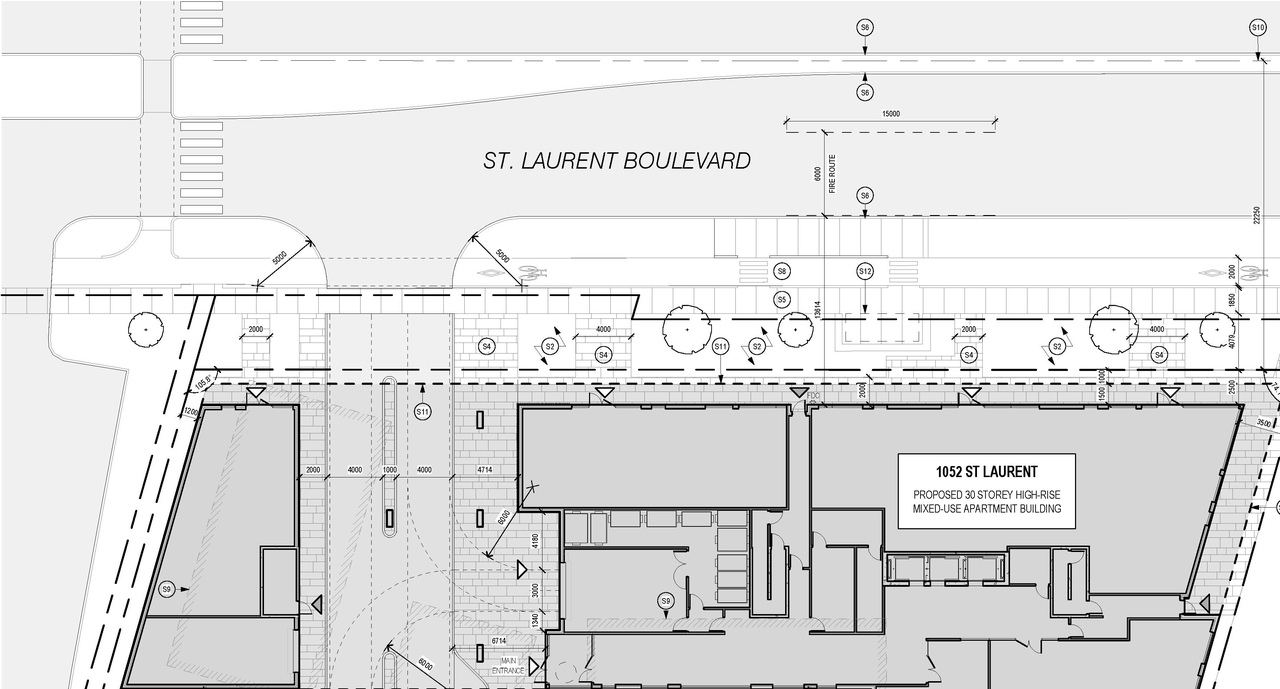 Construction site plan for project from page 22 of the file '2026-02-13 - Urban Design Brief - D01-01-26-0003 & D02-02-26-0008'