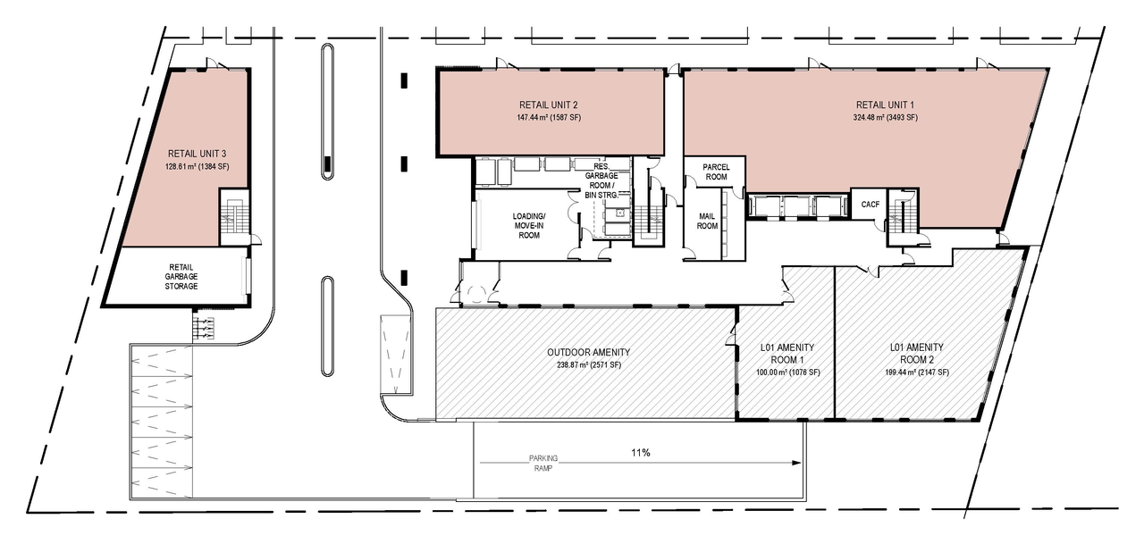 Floor plan for project from page 28 of the file '2026-02-13 - Urban Design Brief - D01-01-26-0003 & D02-02-26-0008'