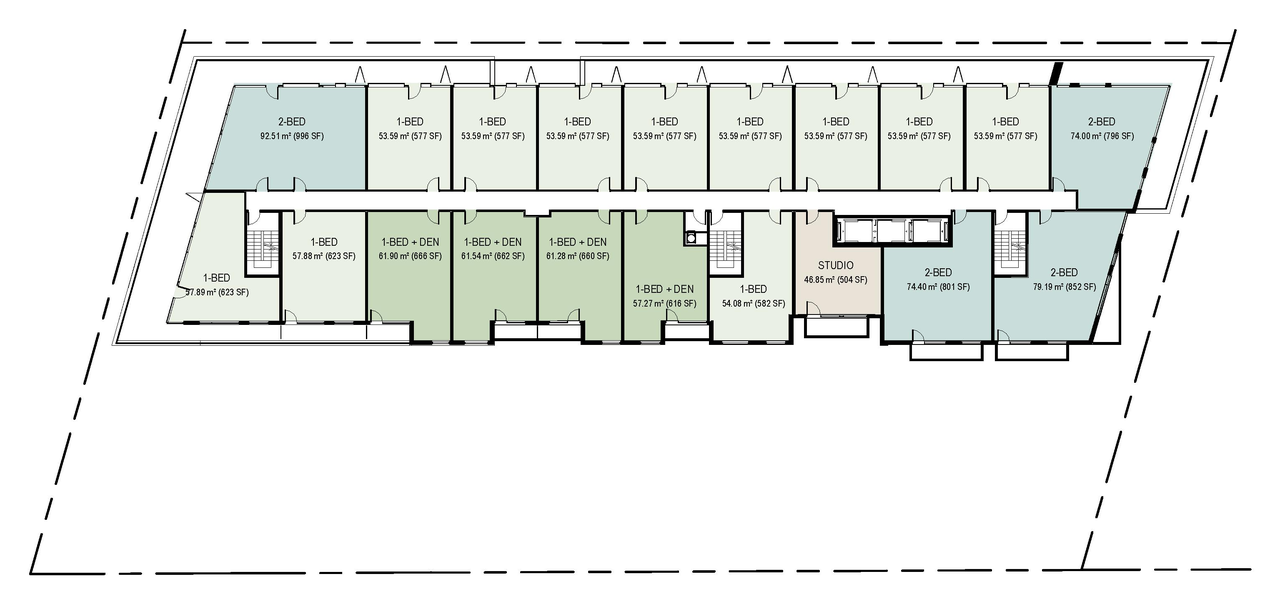 Floor plan for project from page 31 of the file '2026-02-13 - Urban Design Brief - D01-01-26-0003 & D02-02-26-0008'