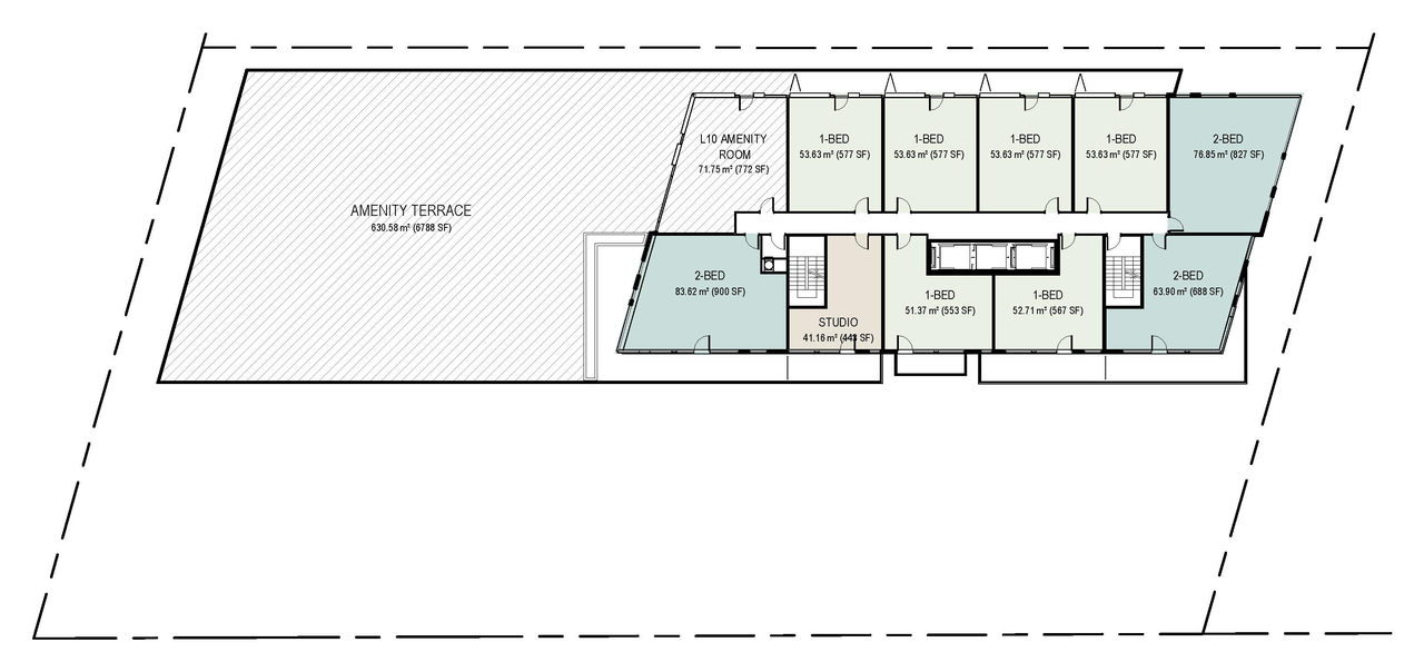 Floor plan for project from page 32 of the file '2026-02-13 - Urban Design Brief - D01-01-26-0003 & D02-02-26-0008'
