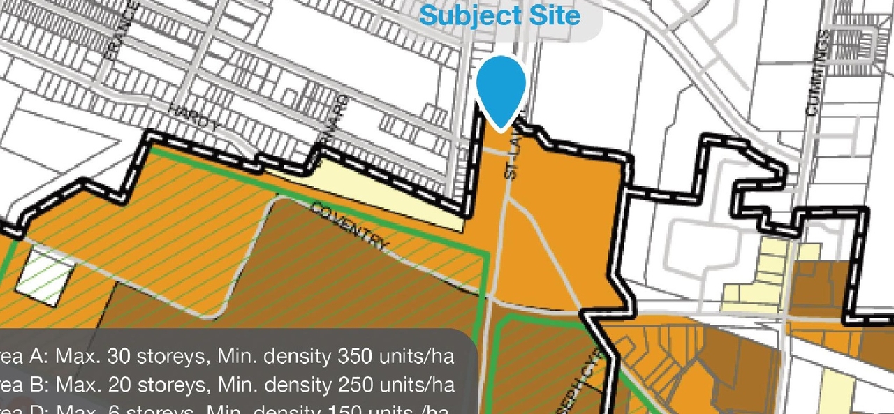 Construction site plan for project from page 5 of the file '2026-02-13 - Urban Design Brief - D01-01-26-0003 & D02-02-26-0008'