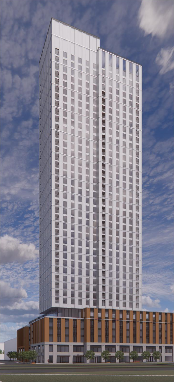 Rendering of building from page 29 of the file '2026-03-09 - Urban Design Review Panel Recommendation Responses - D01-01-26-0005 & D02-02-26-0016'
