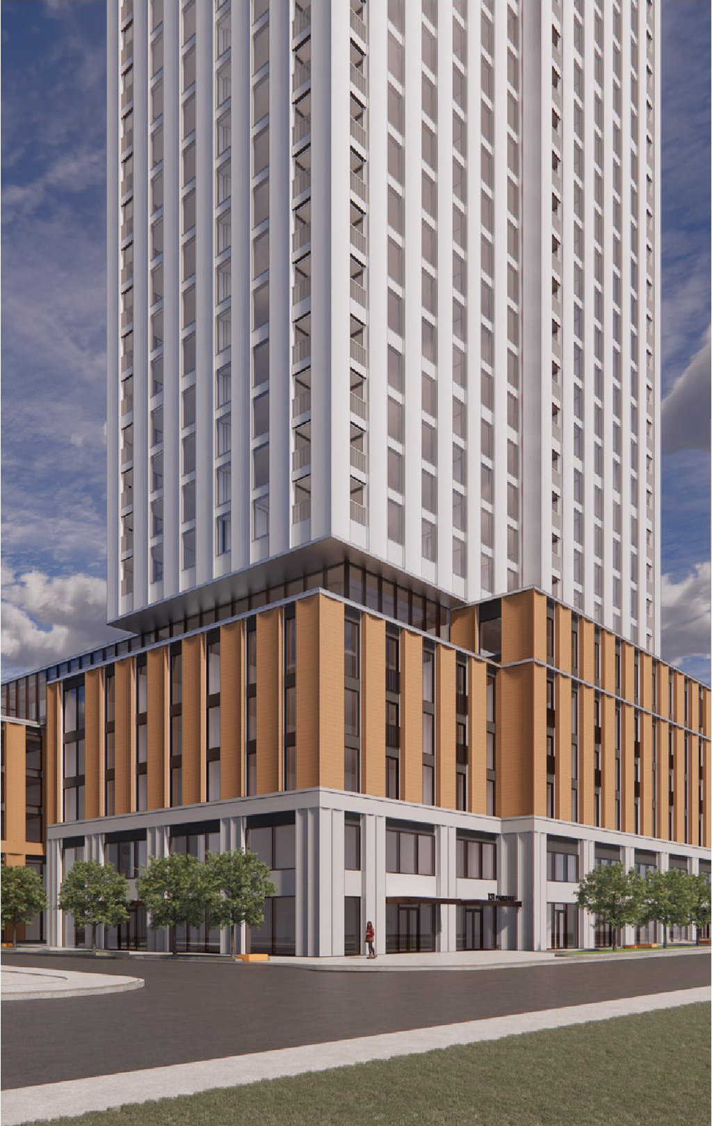 Rendering of building from page 30 of the file '2026-03-09 - Urban Design Review Panel Recommendation Responses - D01-01-26-0005 & D02-02-26-0016'
